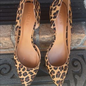 J Crew “Colette” d’Orsay pumps-leopard calf hair